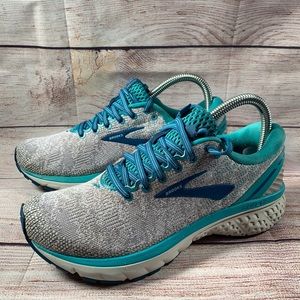 Brooks Ghost 11 Womens Grey & Aqua Sz 7.5 Shoes